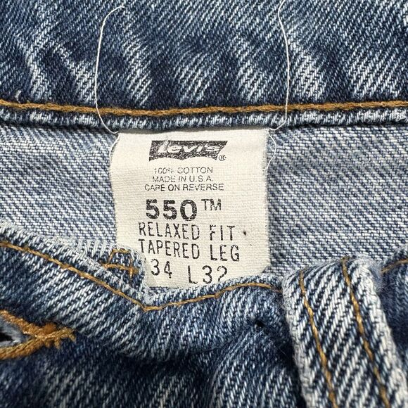 LEVIS 550 Vtg Orange Tab Faded Relaxed High Water Cropped Flooders Jeans 32x25 - Picture 5 of 8